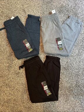 Athletic Works Kids Joggers - Black, Blue Heather & Light Gray